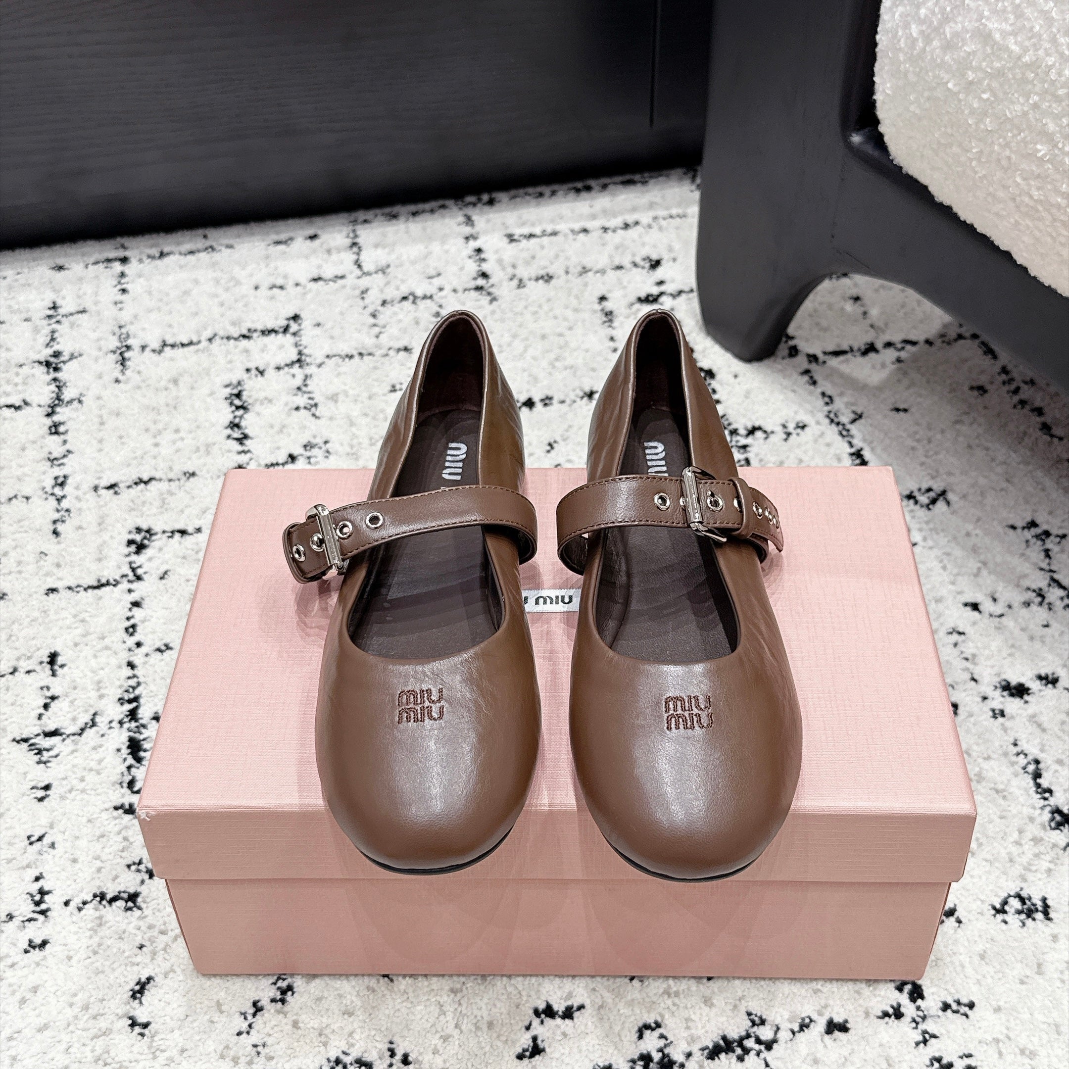 Miu Miu Mary Jane Flats in Lambskin