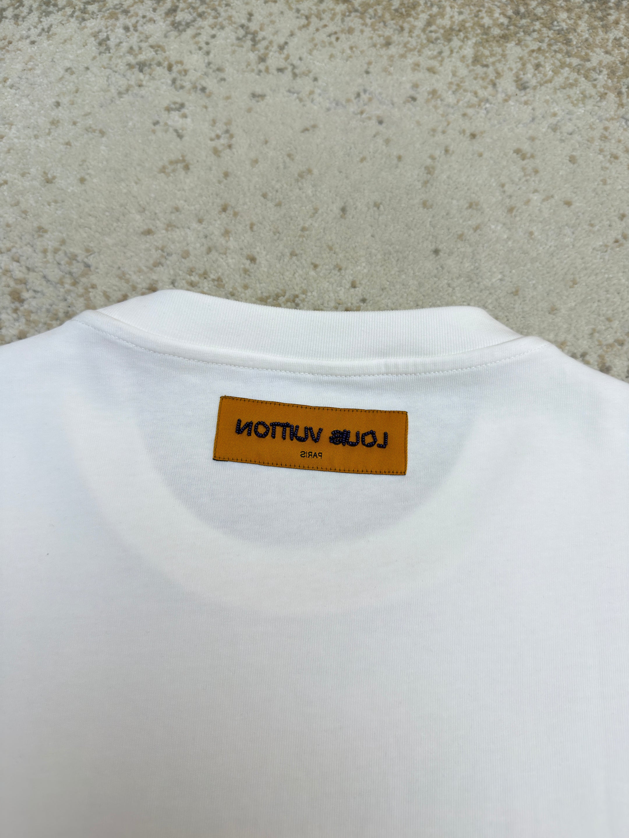LV 1AFV79 Embroidered Signature Cotton T-Shirt