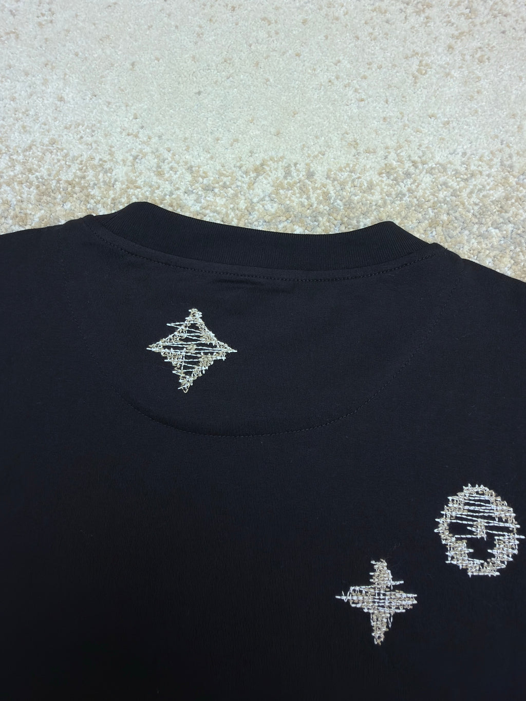 LV 1AK7G3 Embroidered Signature Short-Sleeved T-Shirt