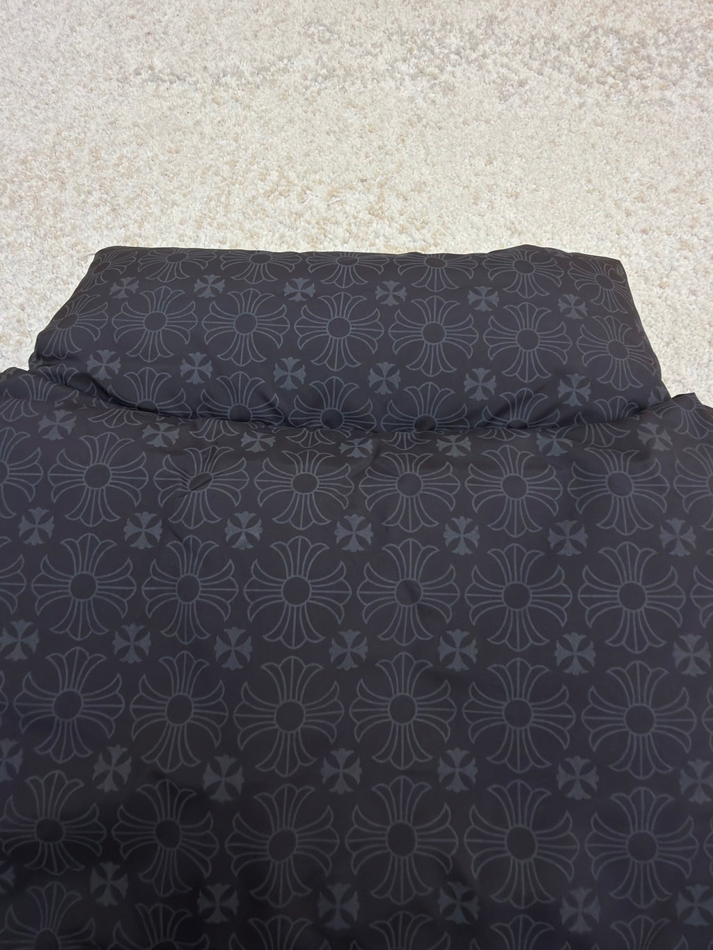 Chrome Hearts Black Monogram Print Down Puffer Jacket