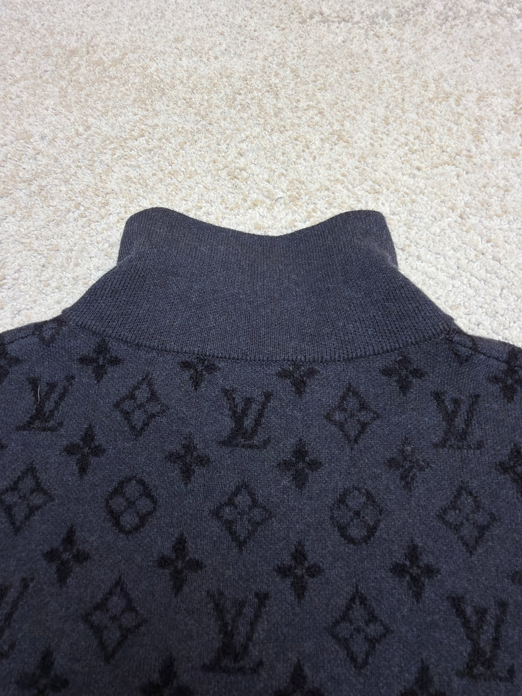 LV 1AL1PN New Ribbed Wool Half-Zip Pullover