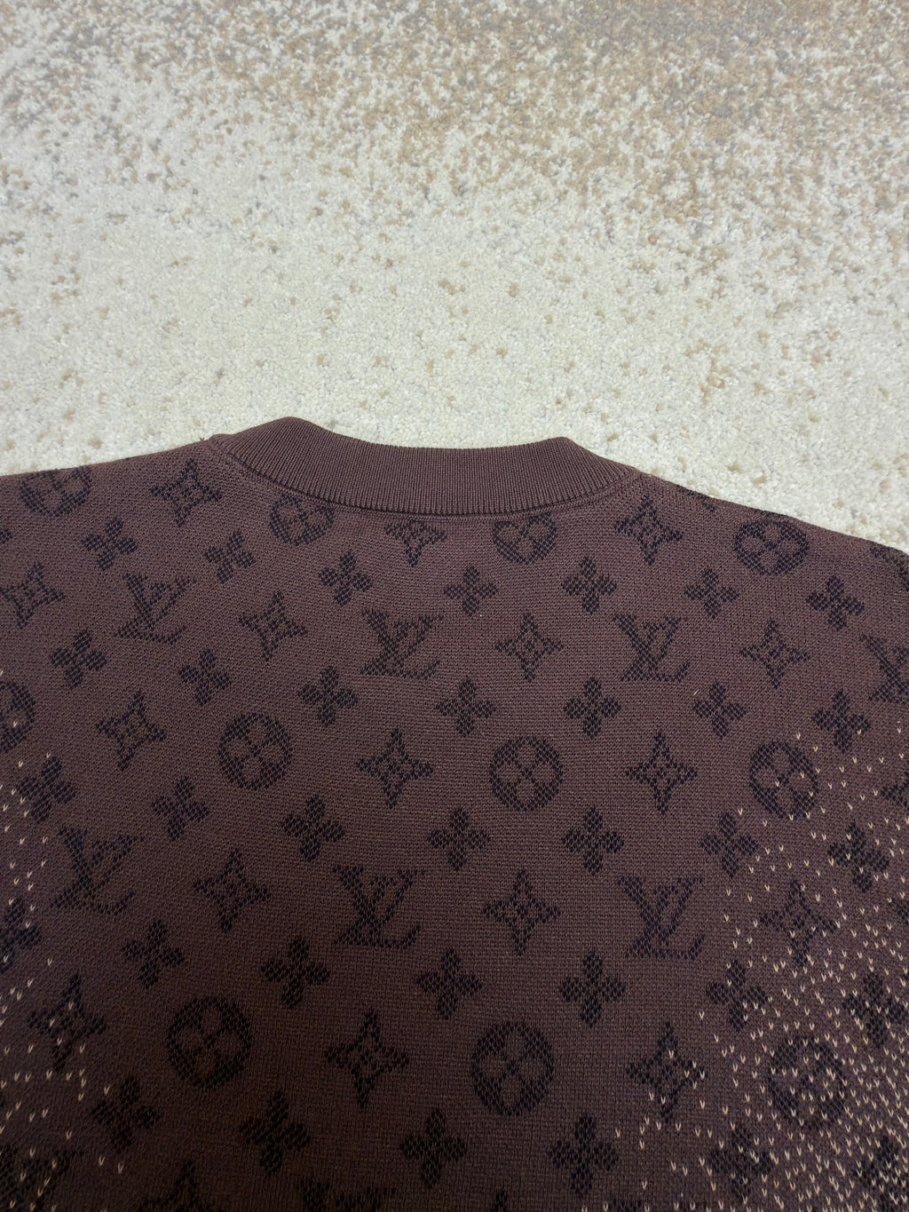LV 1AJTV1 Monogram Jacquard Short-Sleeved Crewneck