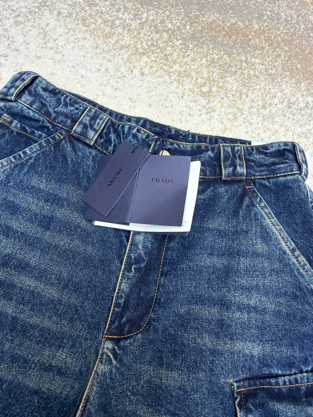 Prada Baggy Denim Cargo Pants