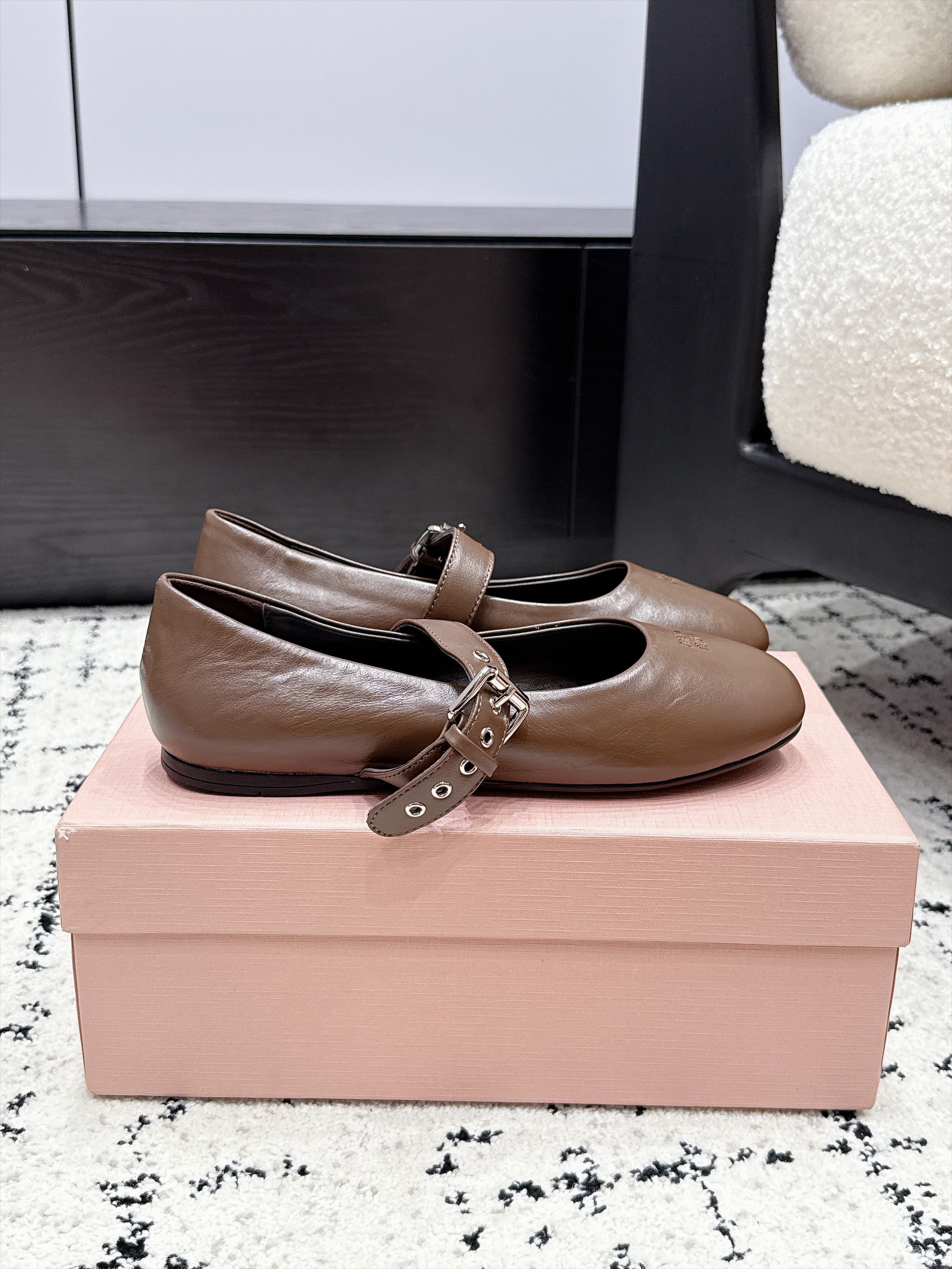 Miu Miu Mary Jane Flats in Lambskin