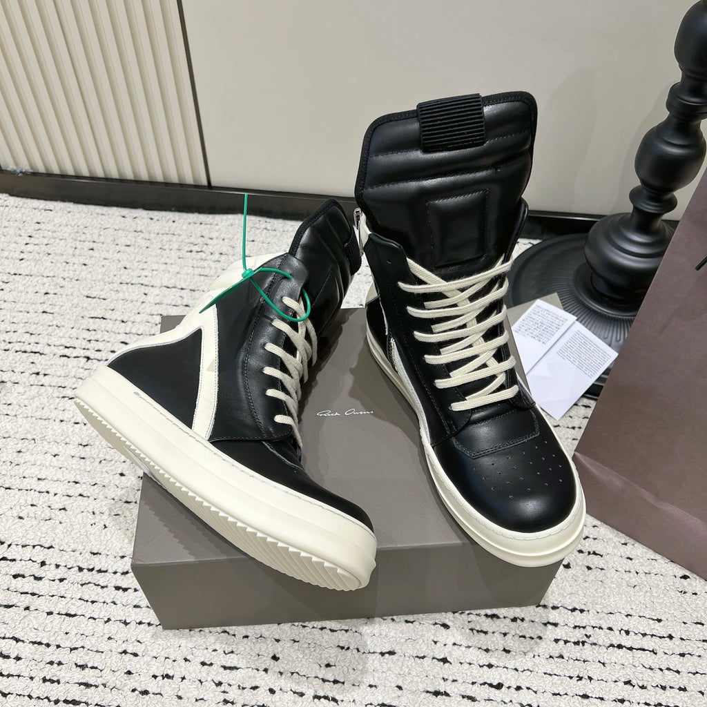 Rick Owens Geobasket Leather Sneakers