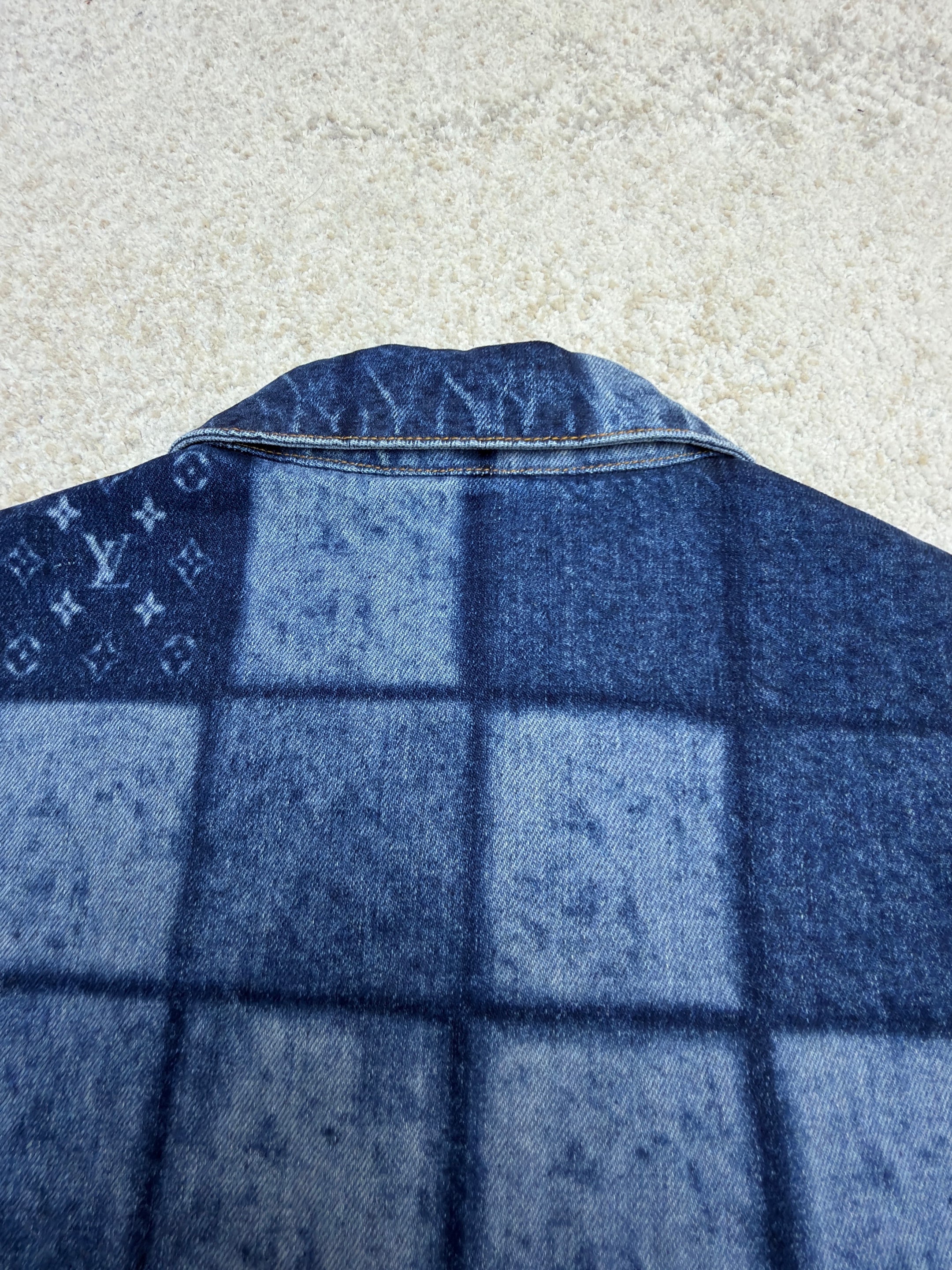 LV 1AK6J4 Lasered Signature Patchwork Denim Blouson