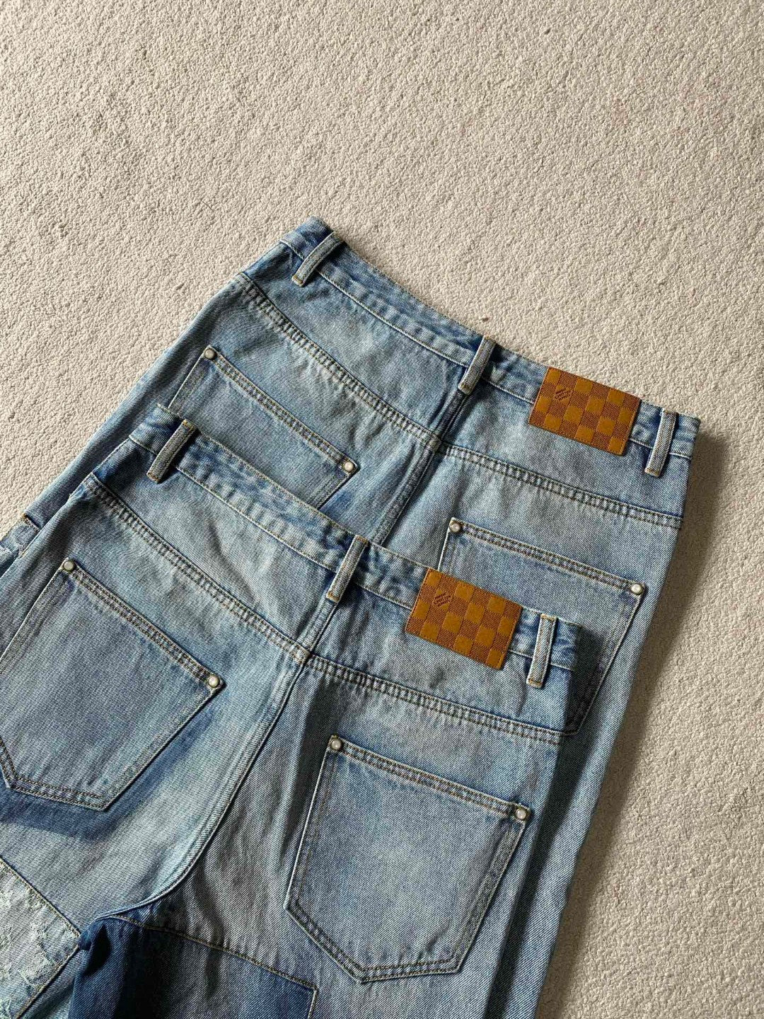 LV 1AKCOL Signature Patchwork Denim Pants