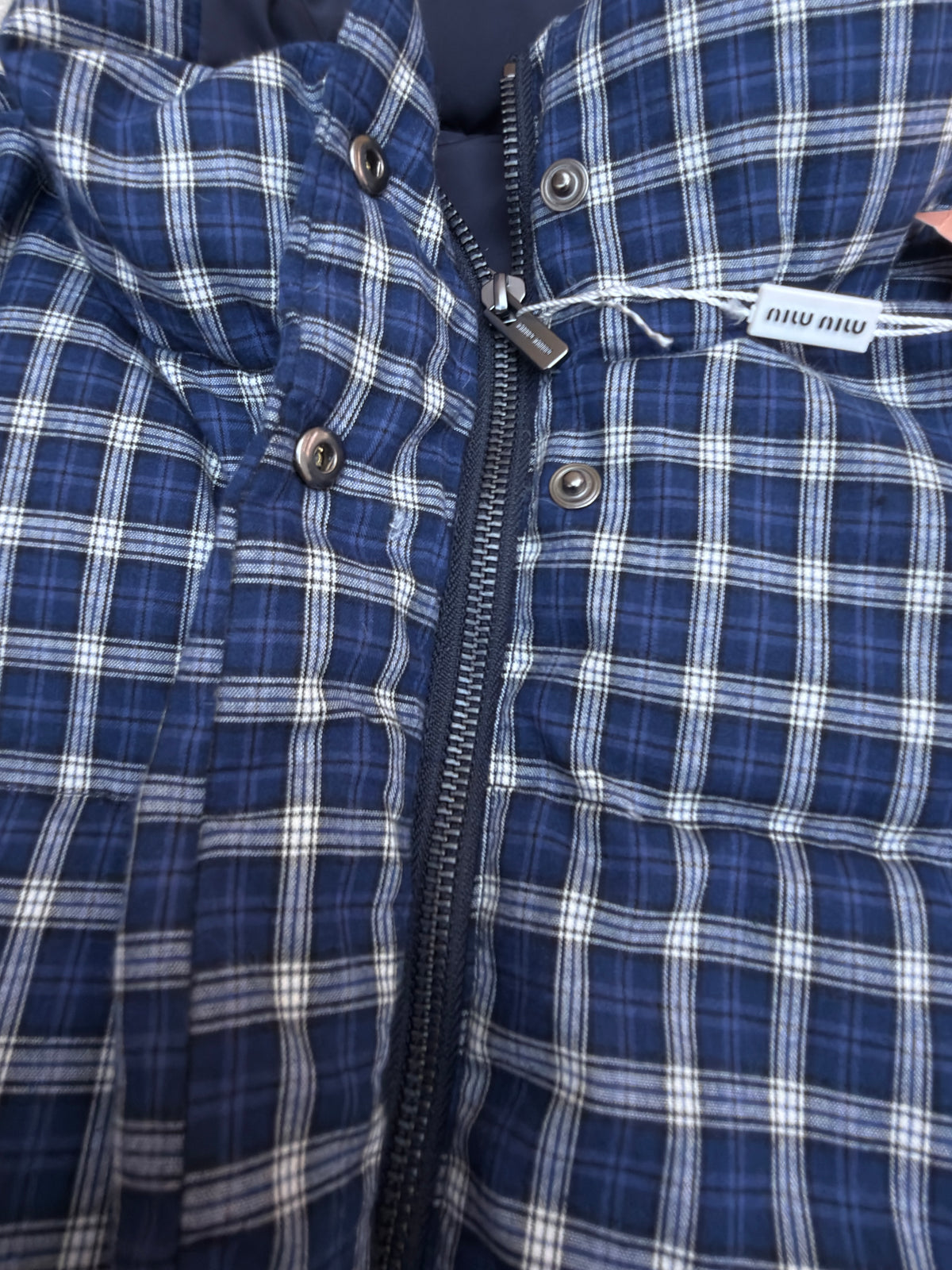 Miu Miu Reversible Flannel Down Jacket