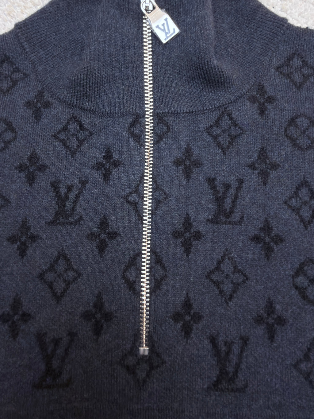 LV 1AL1PN New Ribbed Wool Half-Zip Pullover