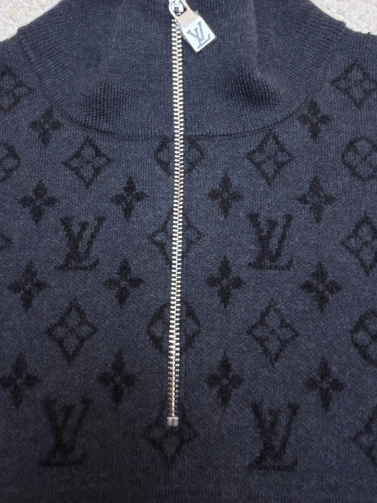 LV 1AL1PN New Ribbed Wool Half-Zip Pullover