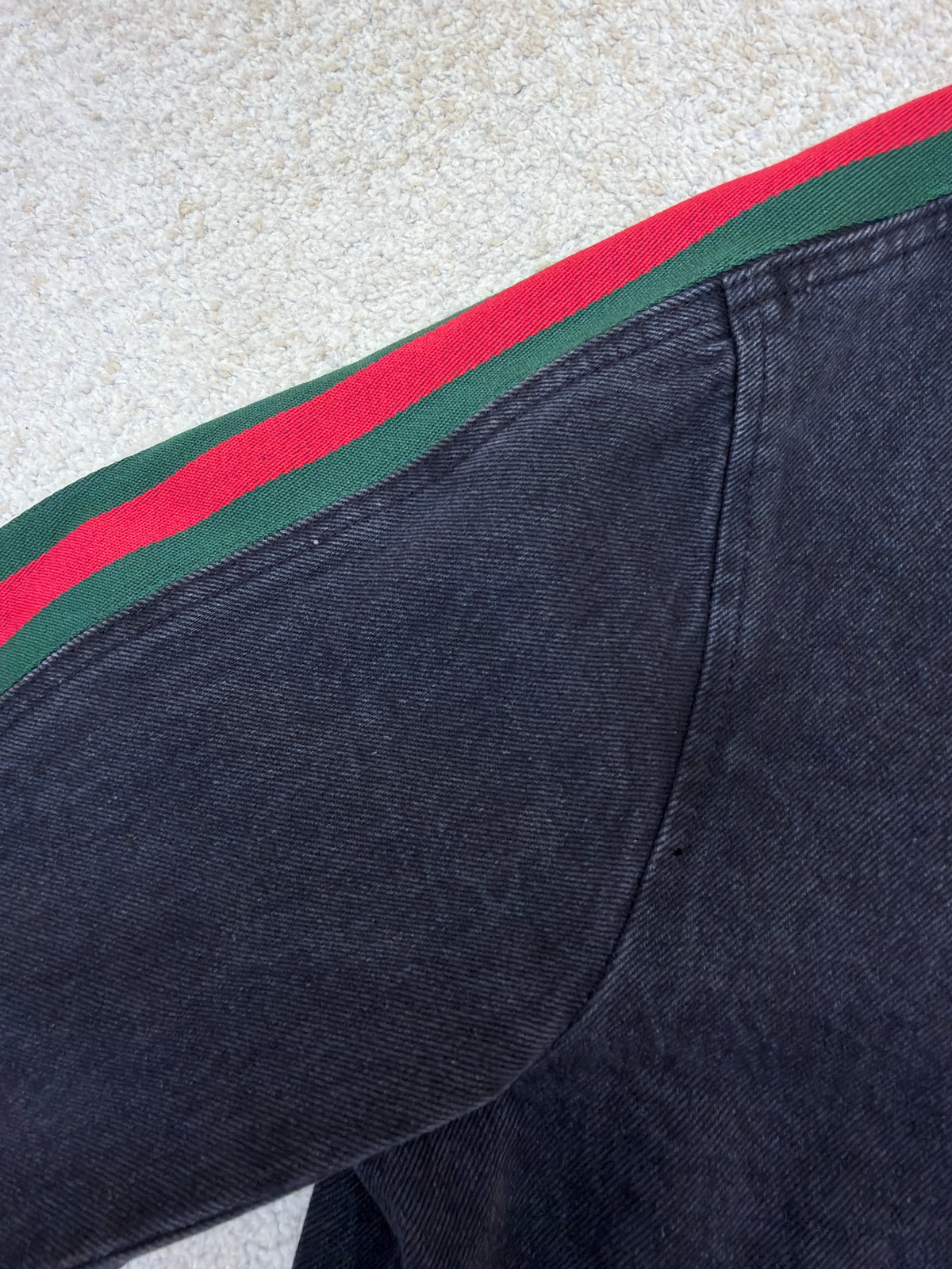 Gucci Cotton Denim Biker Jacket With Web