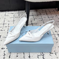 Prada Triangle Slingback Pump in Patent Calfskin