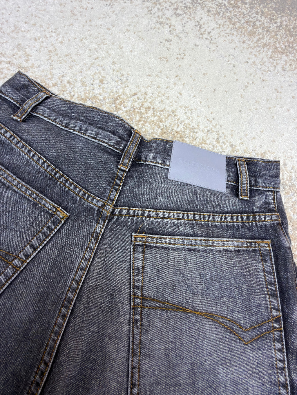 Balenciaga Embroidered-Logo Baggy Jeans
