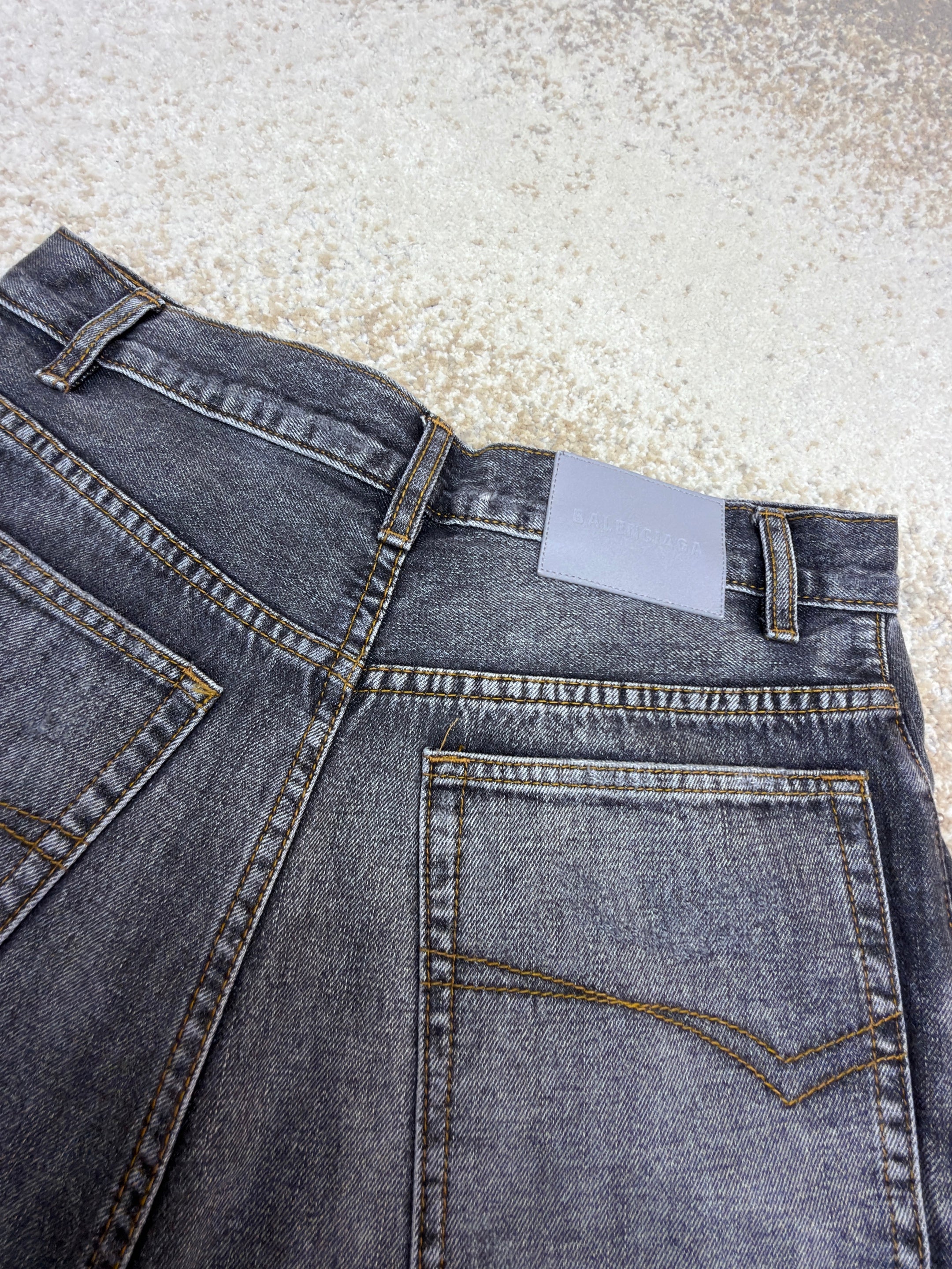 Balenciaga Embroidered-Logo Baggy Jeans