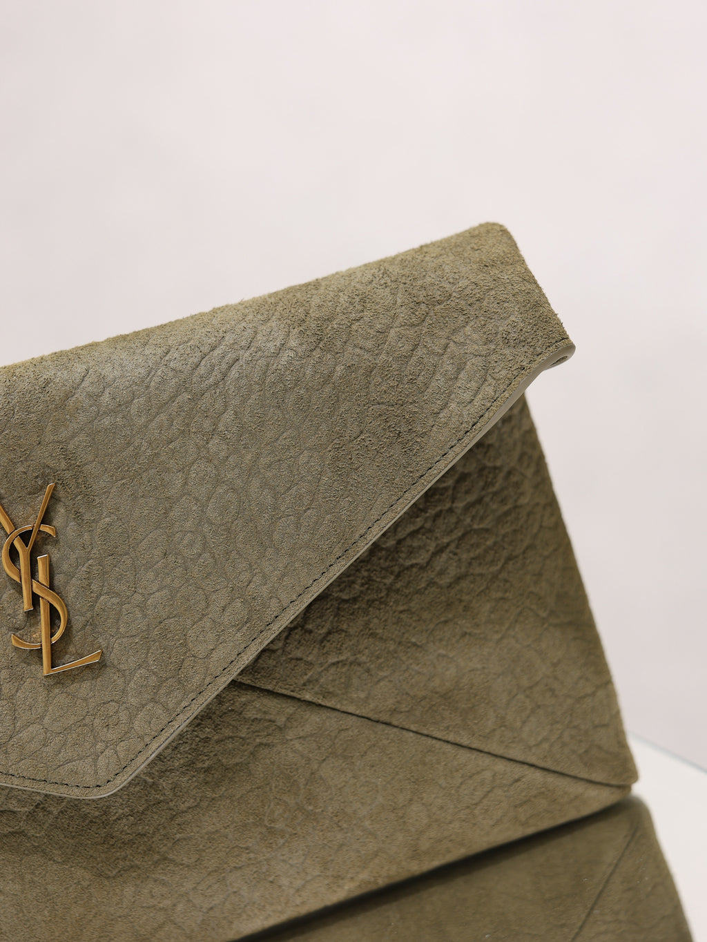 Saint Laurent Cassandre Large Envelope Pouch In Nubuck