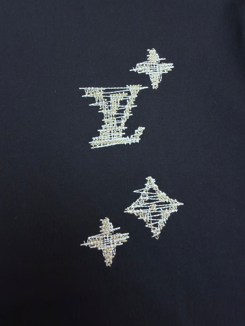 LV 1AK7G3 Embroidered Signature Short-Sleeved T-Shirt