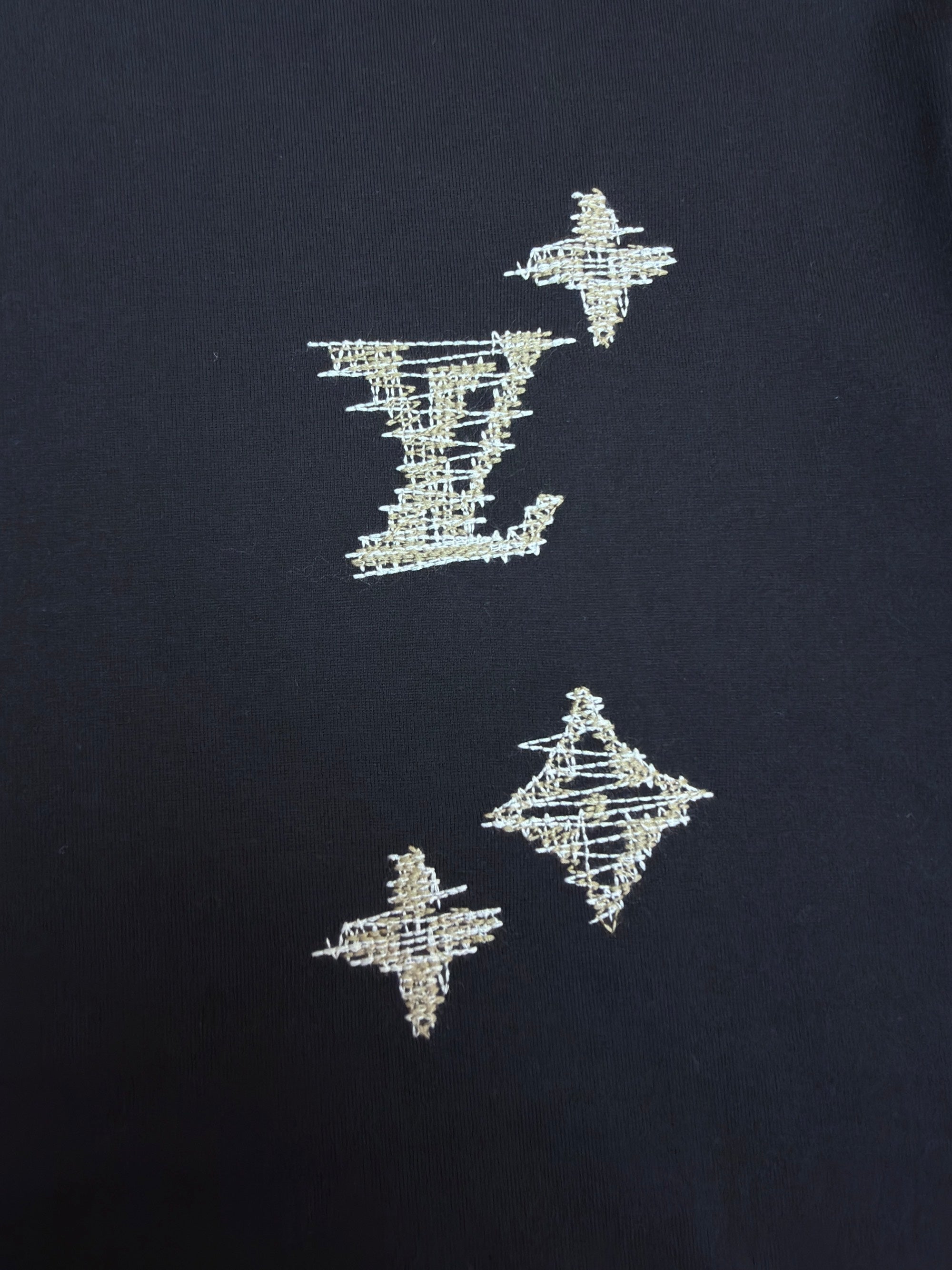 LV 1AK7G3 Embroidered Signature Short-Sleeved T-Shirt