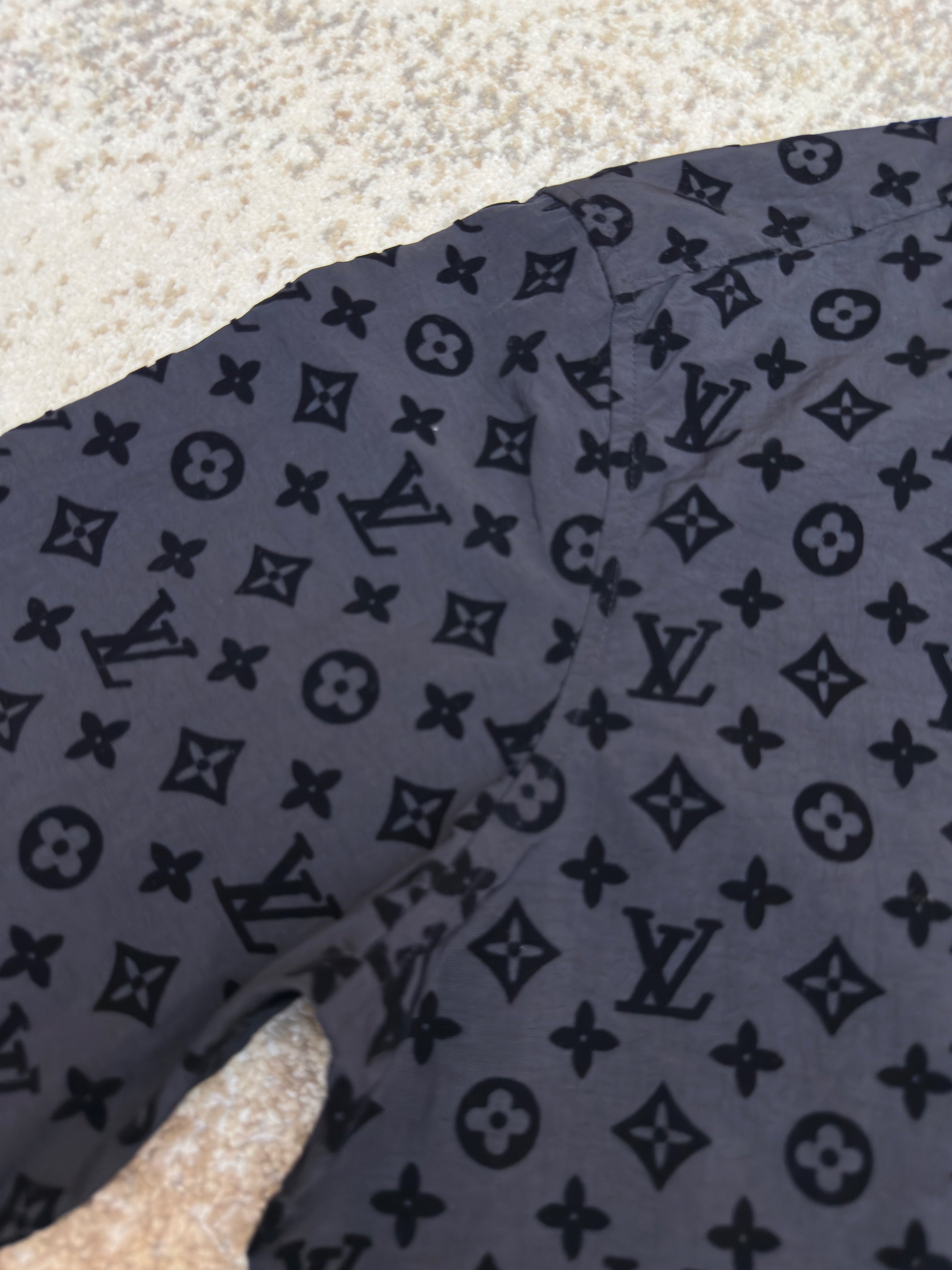 LV 1A979F Flocked Monogram Classic Shirt