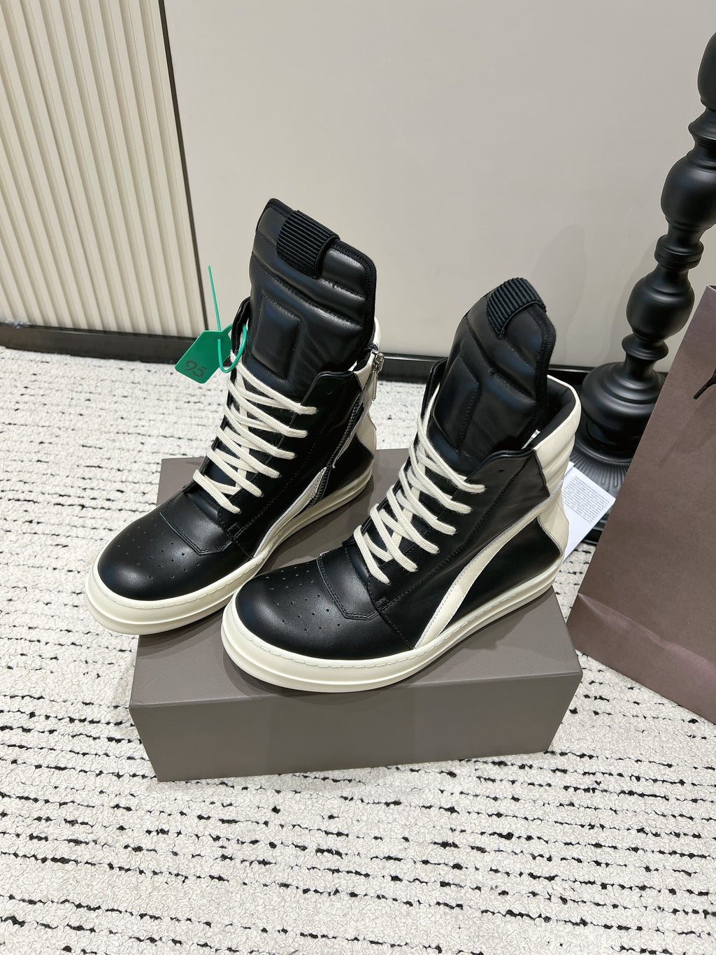 Rick Owens Geobasket Leather Sneakers
