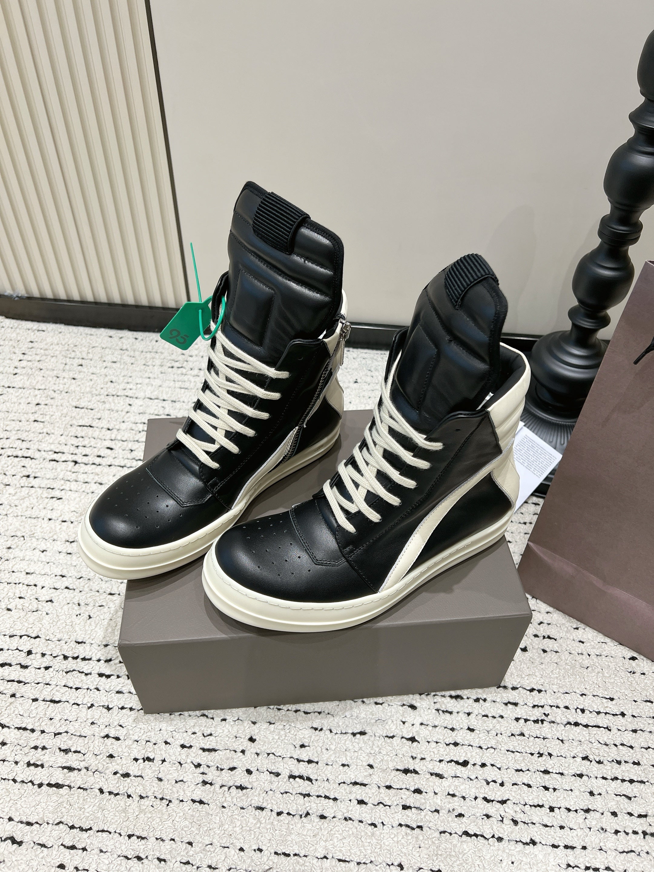 Rick Owens Geobasket Leather Sneakers