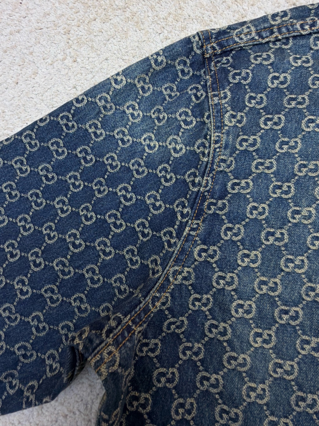 Gucci GG Cotton Denim Jacquard Shirt