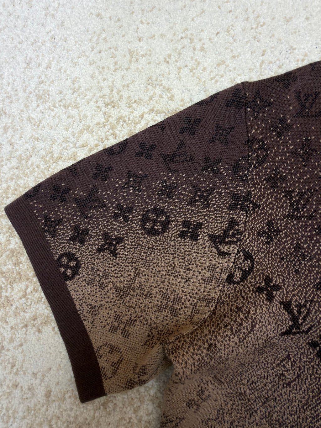 LV 1AJTV1 Monogram Jacquard Short-Sleeved Crewneck