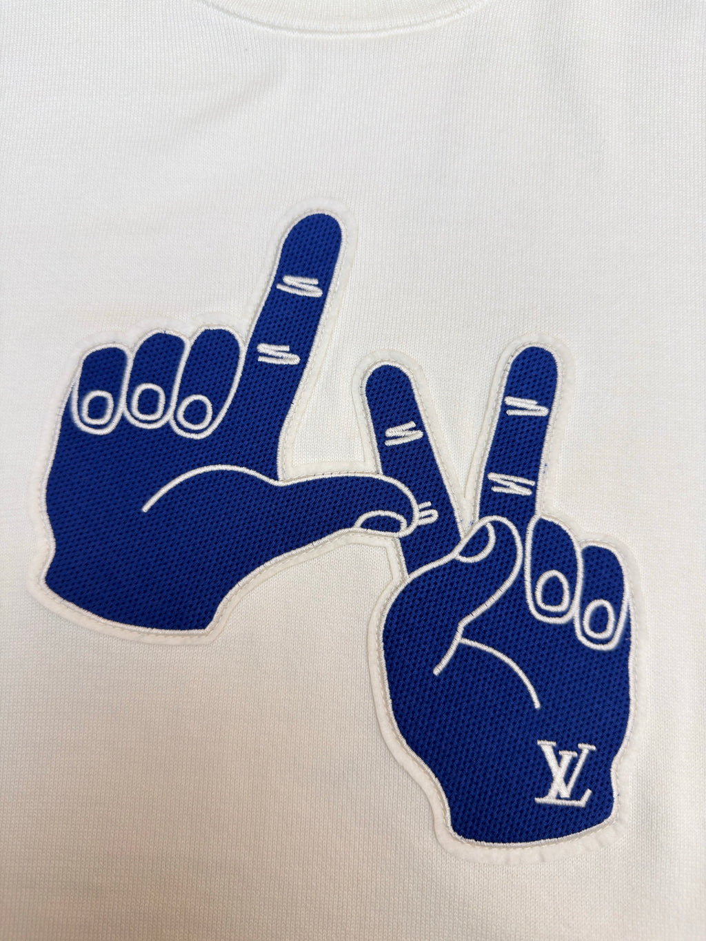 LV 1AK6ZF Short-Sleeved Signature Patch Crewneck
