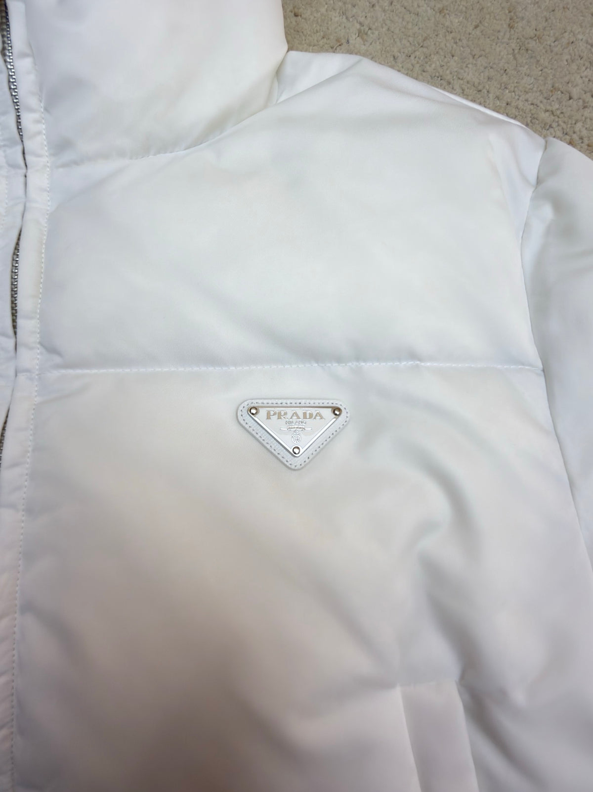 Prada Re-Nylon Cropped Convertible Down Jacket