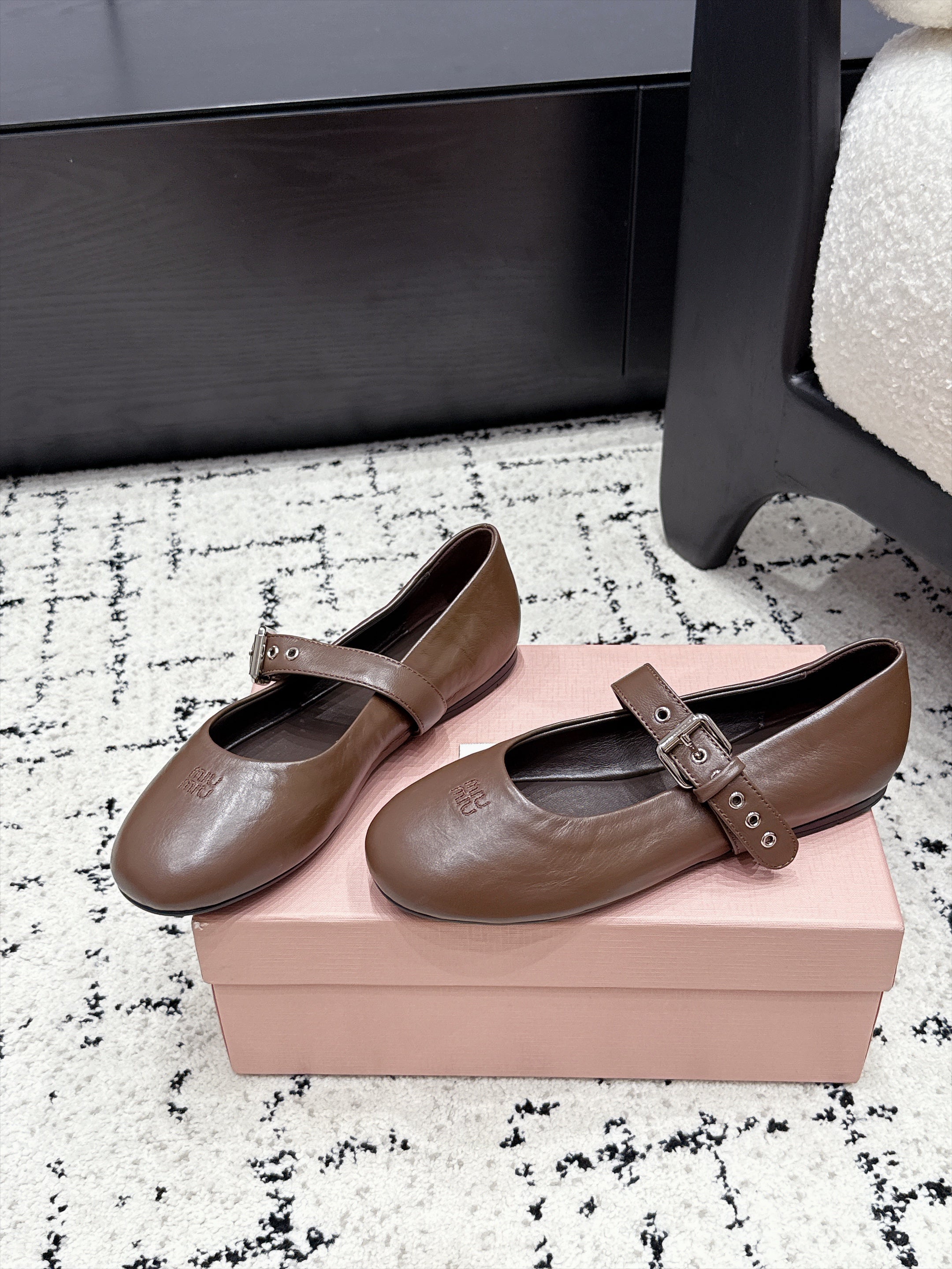 Miu Miu Mary Jane Flats in Lambskin