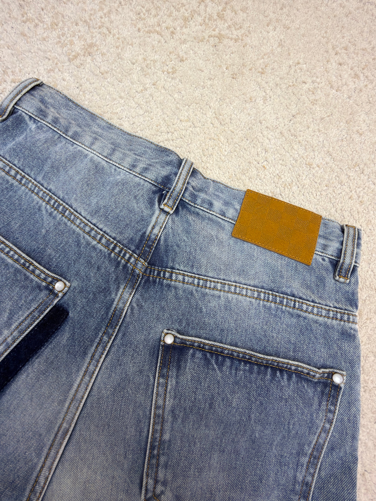 LV 1AKCOL Signature Patchwork Denim Pants