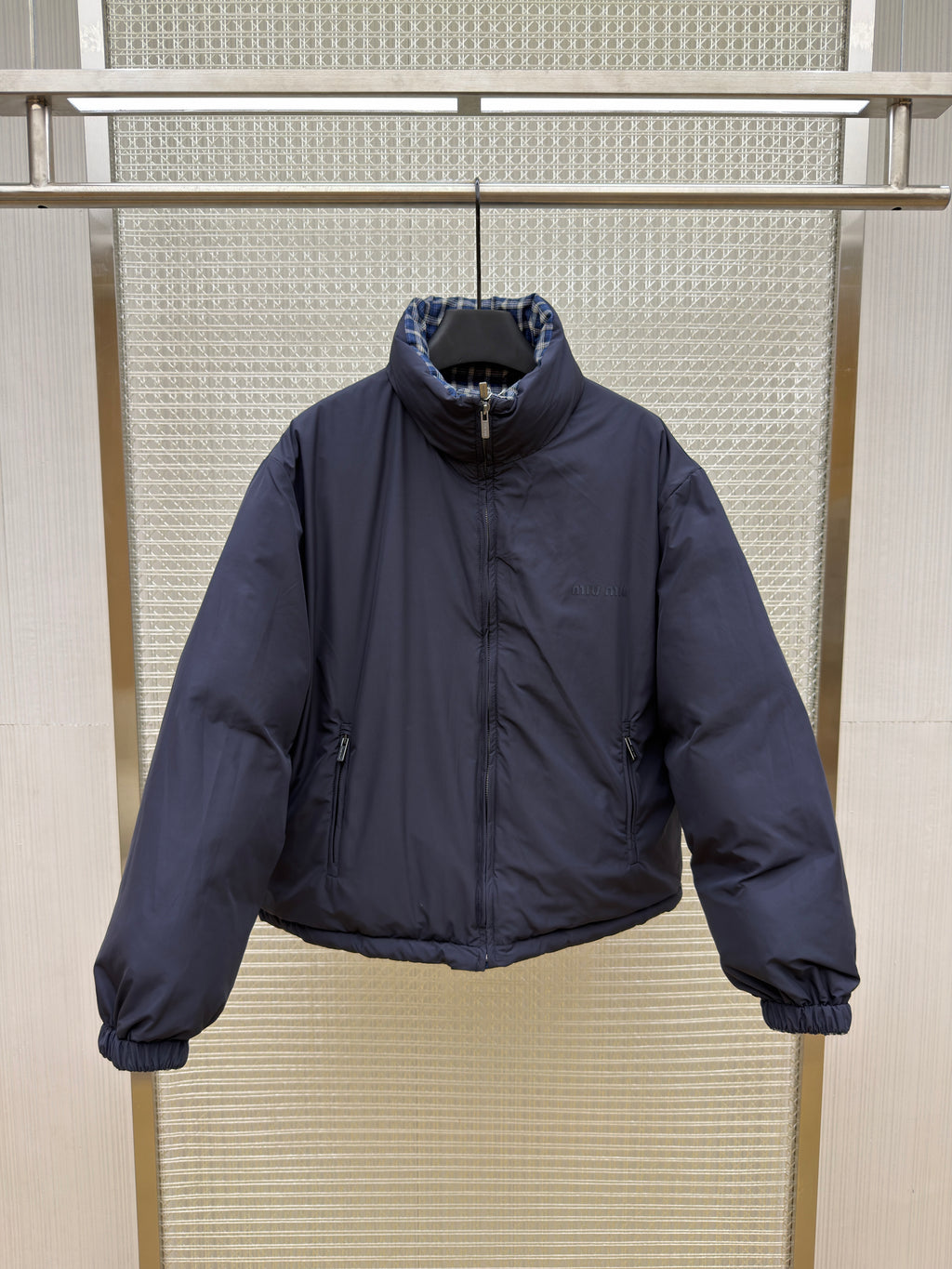 Miu Miu Reversible Flannel Down Jacket