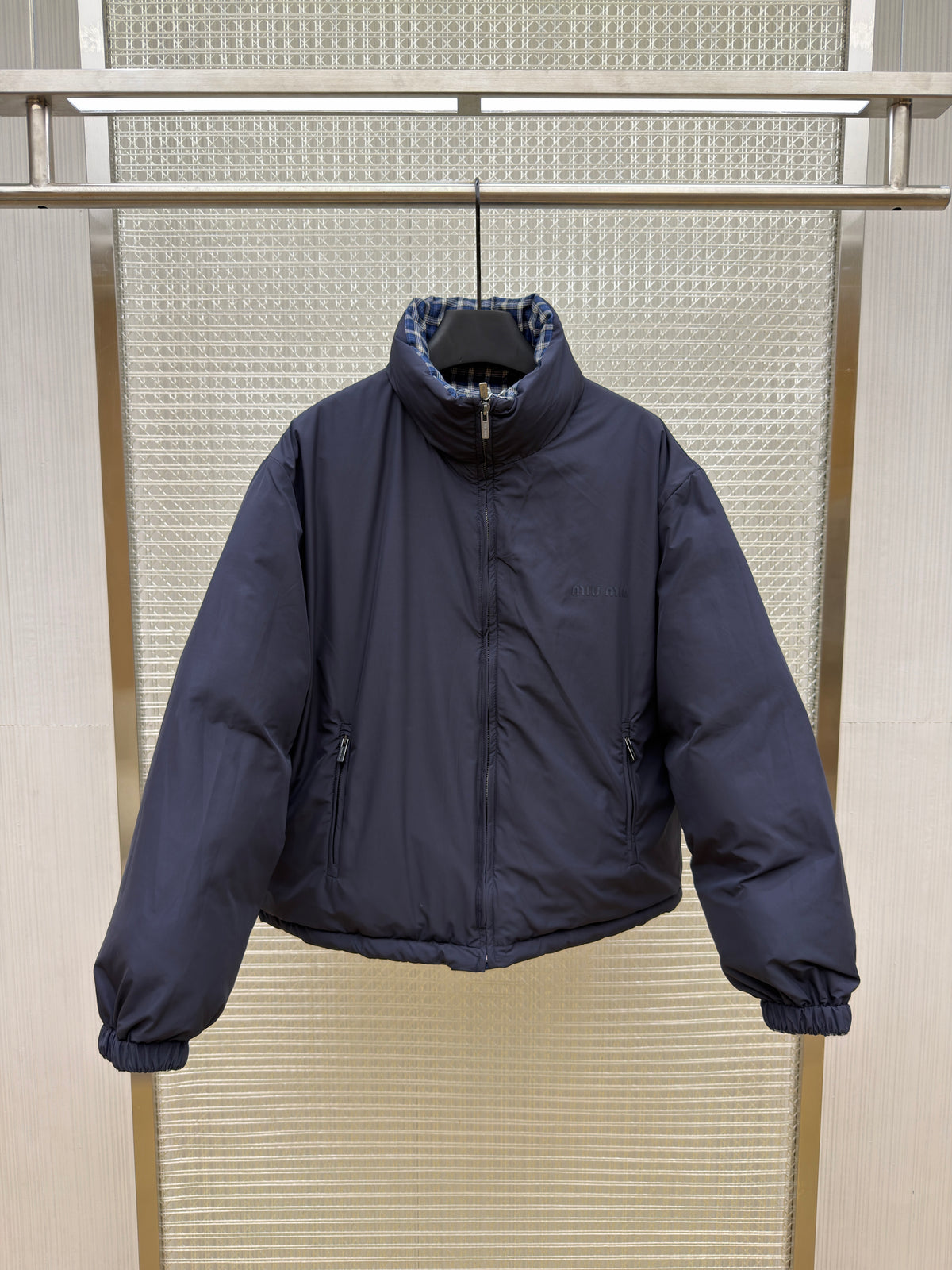 Miu Miu Reversible Flannel Down Jacket