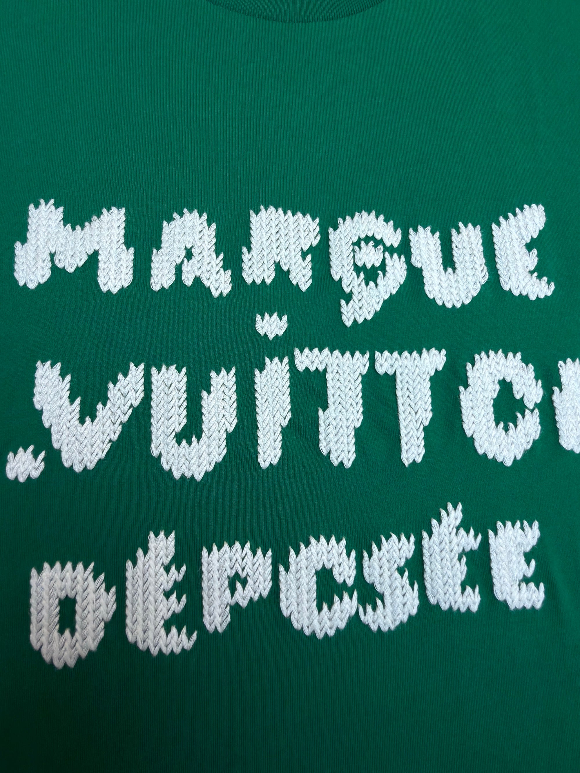 LV 1AK6I9 Embroidered Signature Short-Sleeved T-Shirt