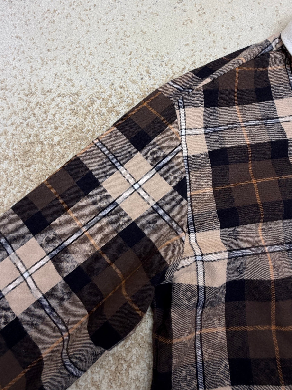 LV 1AIKAJ Monogram Flannel Long-Sleeved Polo Shirt