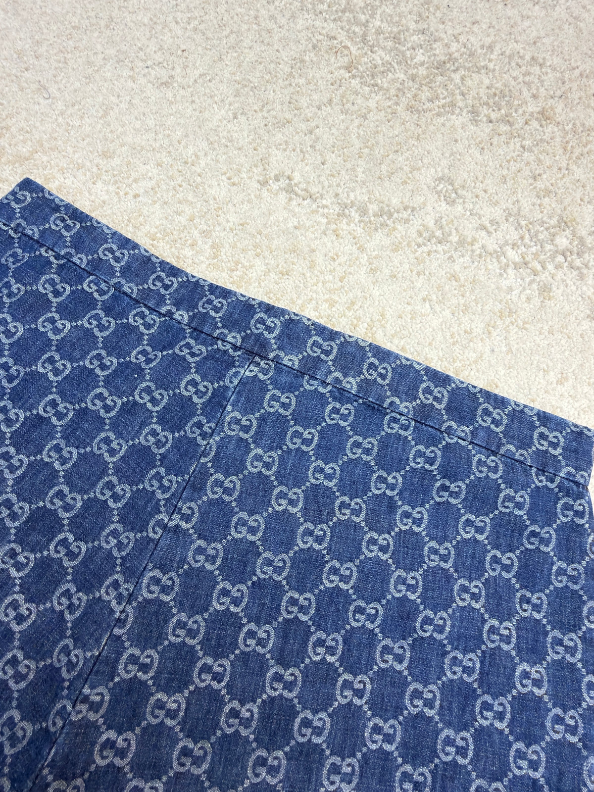 Gucci GG Cotton Denim Jacquard Pants