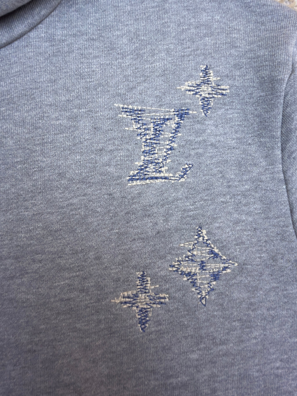 LV 1AK7FH Embroidered Signature Zipped Hoodie
