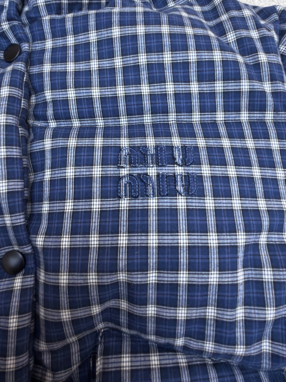 Miu Miu Reversible Flannel Down Jacket