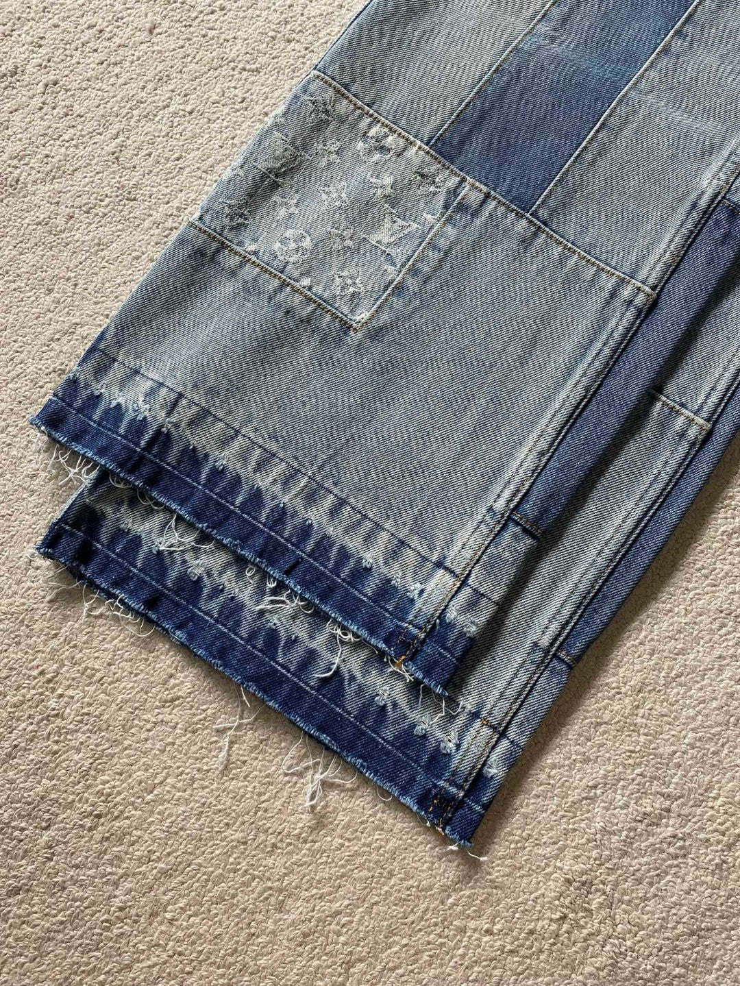 LV 1AKCOL Signature Patchwork Denim Pants