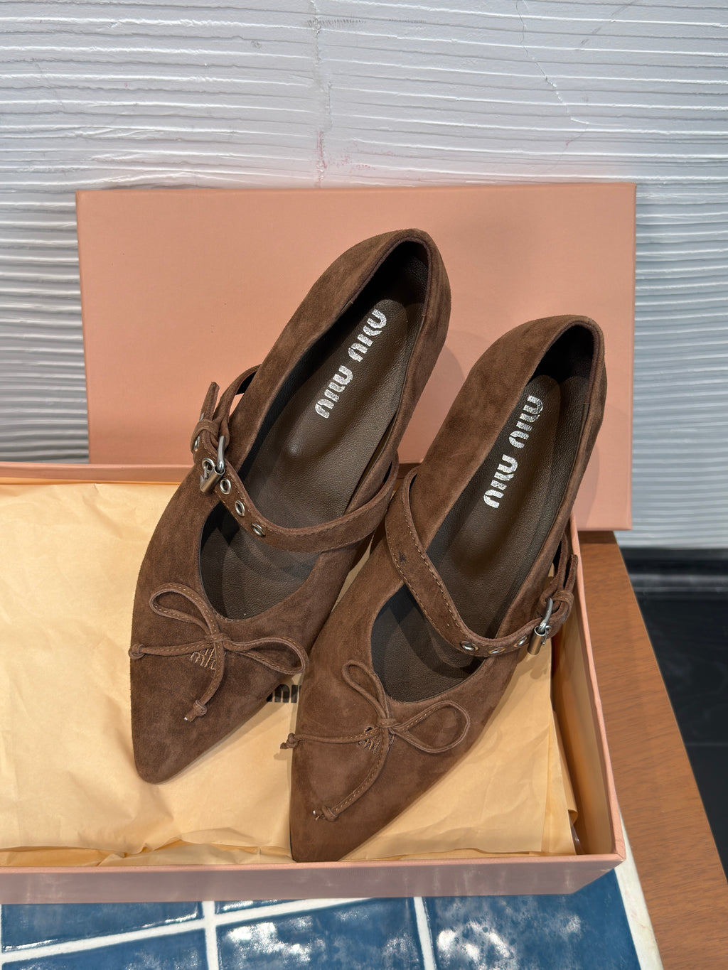 Miu Miu Suede ballerinas
