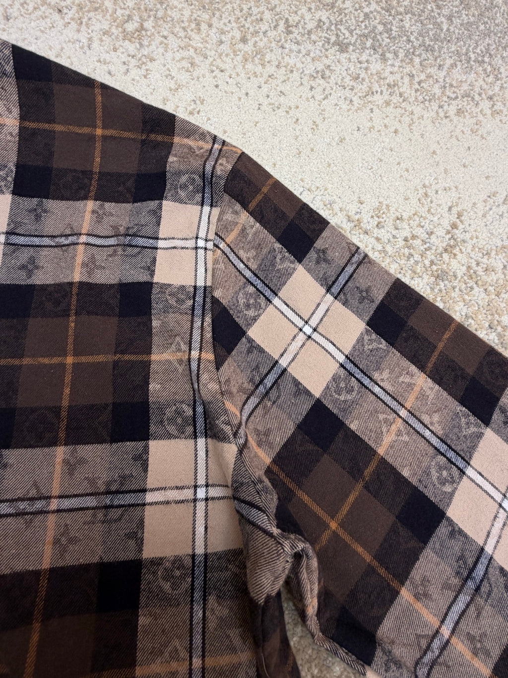 LV 1AIKAJ Monogram Flannel Long-Sleeved Polo Shirt