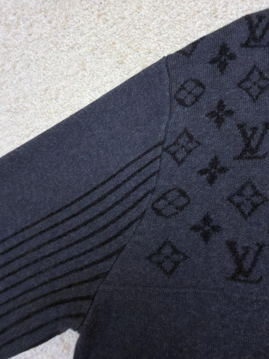 LV 1AL1PN New Ribbed Wool Half-Zip Pullover