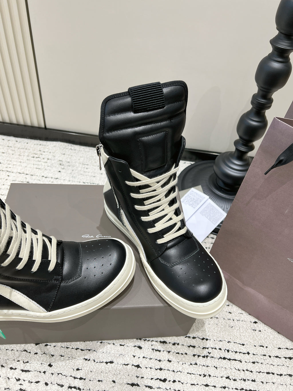 Rick Owens Geobasket Leather Sneakers