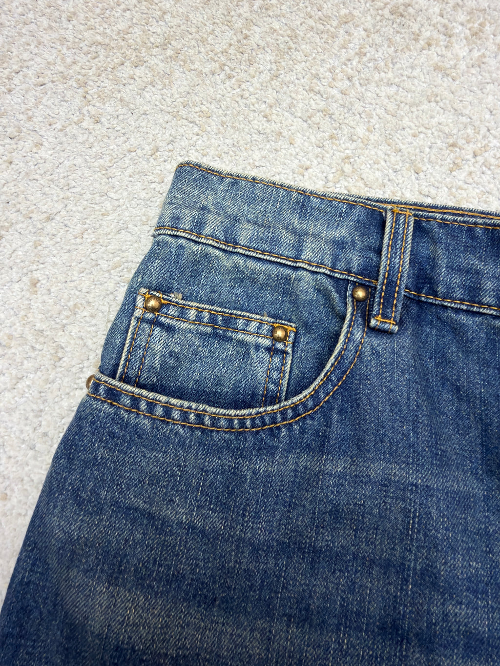 LV 1AJUY4 Denim Skate Pants With Leather Signature Pockets
