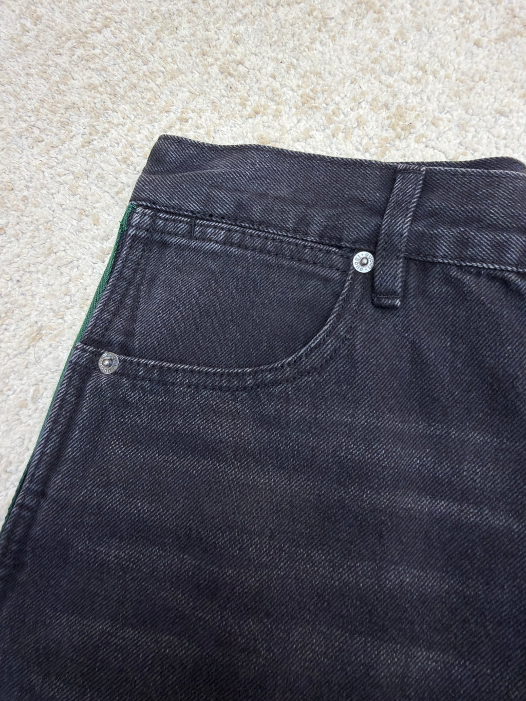 Gucci Cotton Denim Pants With Web Insert