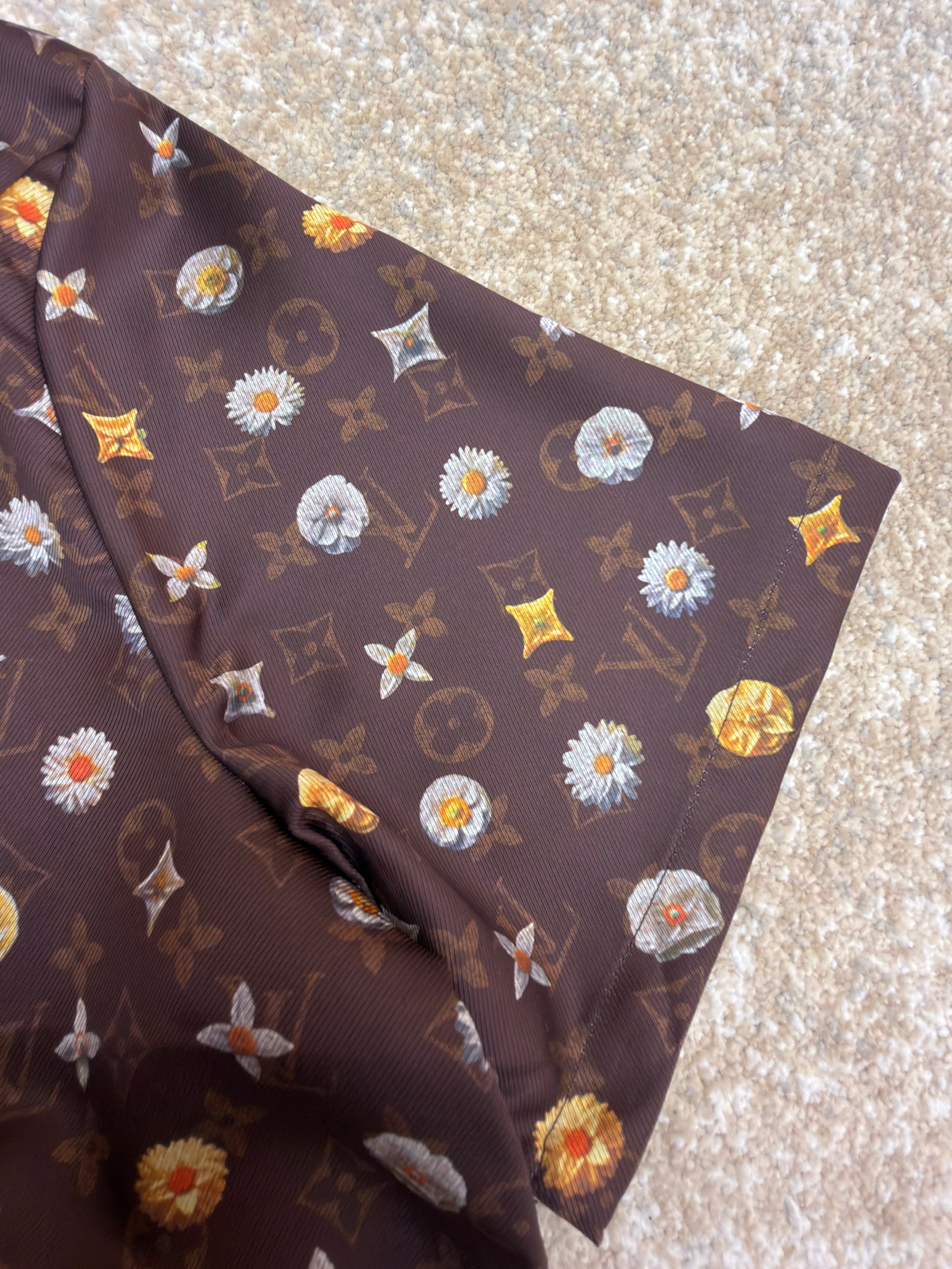 LV 1AJRJ7 Monogram Printed Short-Sleeved Silk Shirt