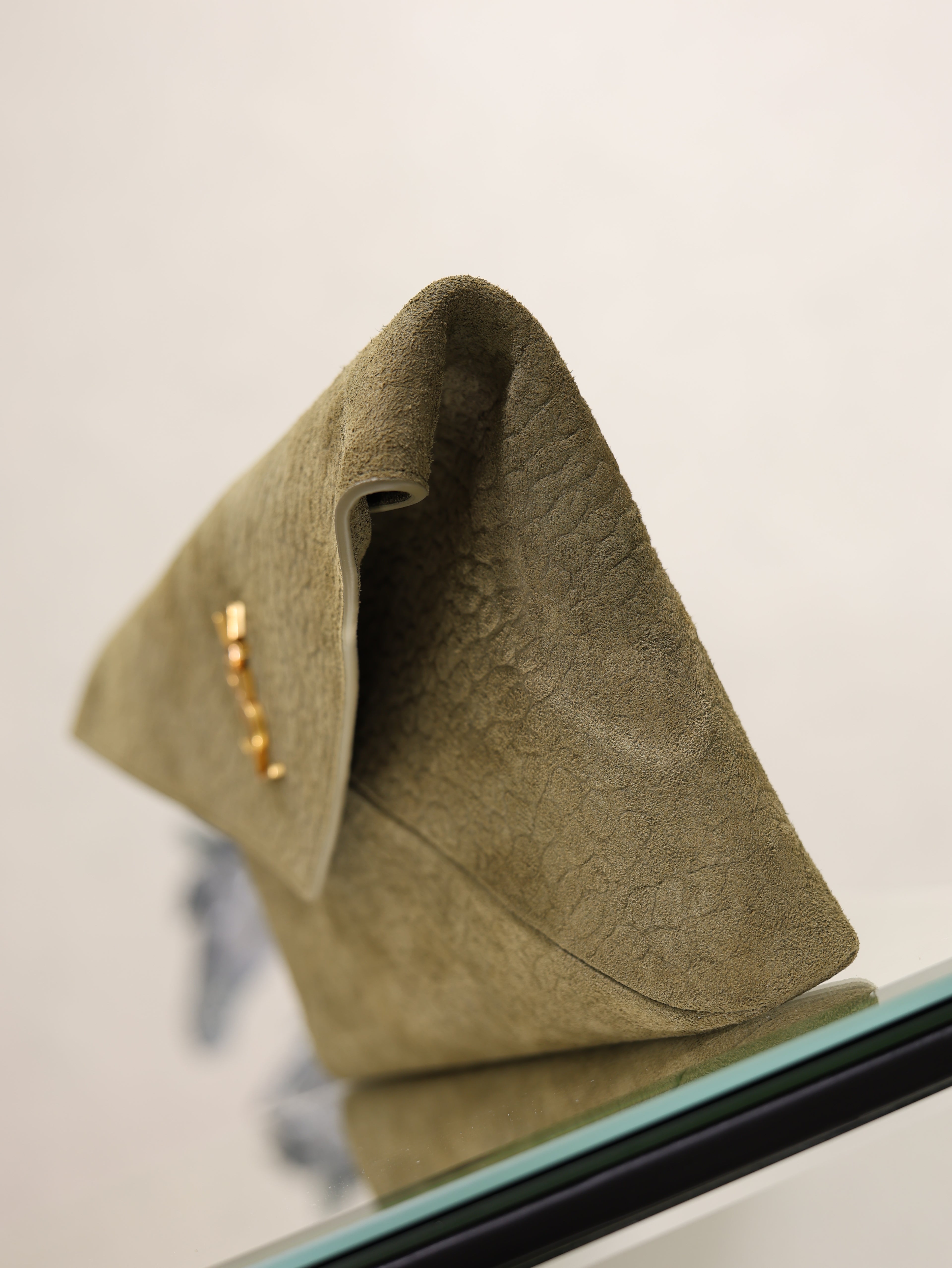 Saint Laurent Cassandre Large Envelope Pouch In Nubuck