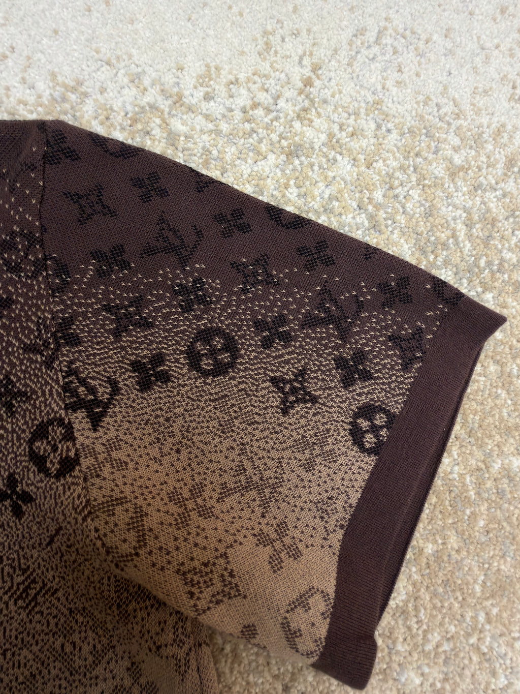 LV 1AJTV1 Monogram Jacquard Short-Sleeved Crewneck
