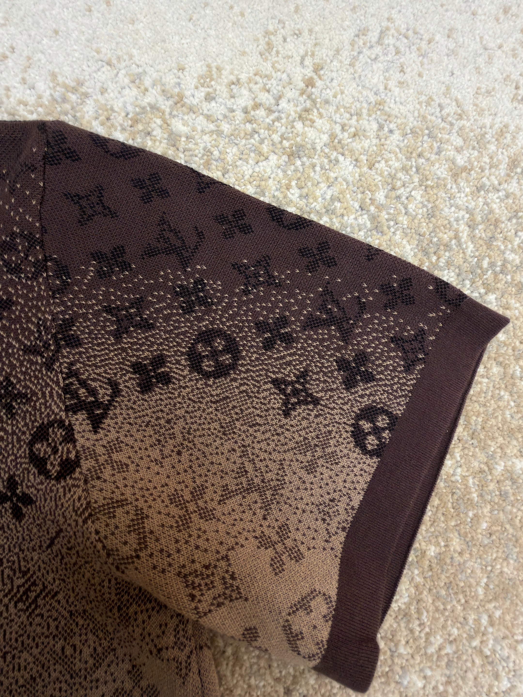 LV 1AJTV1 Monogram Jacquard Short-Sleeved Crewneck