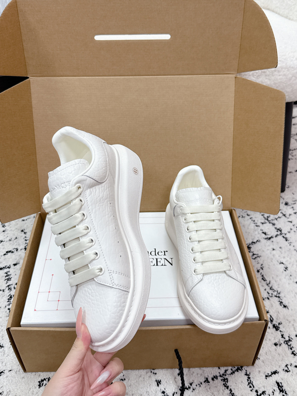Alexander McQueen Oversized Sneaker in Grainy Shearling