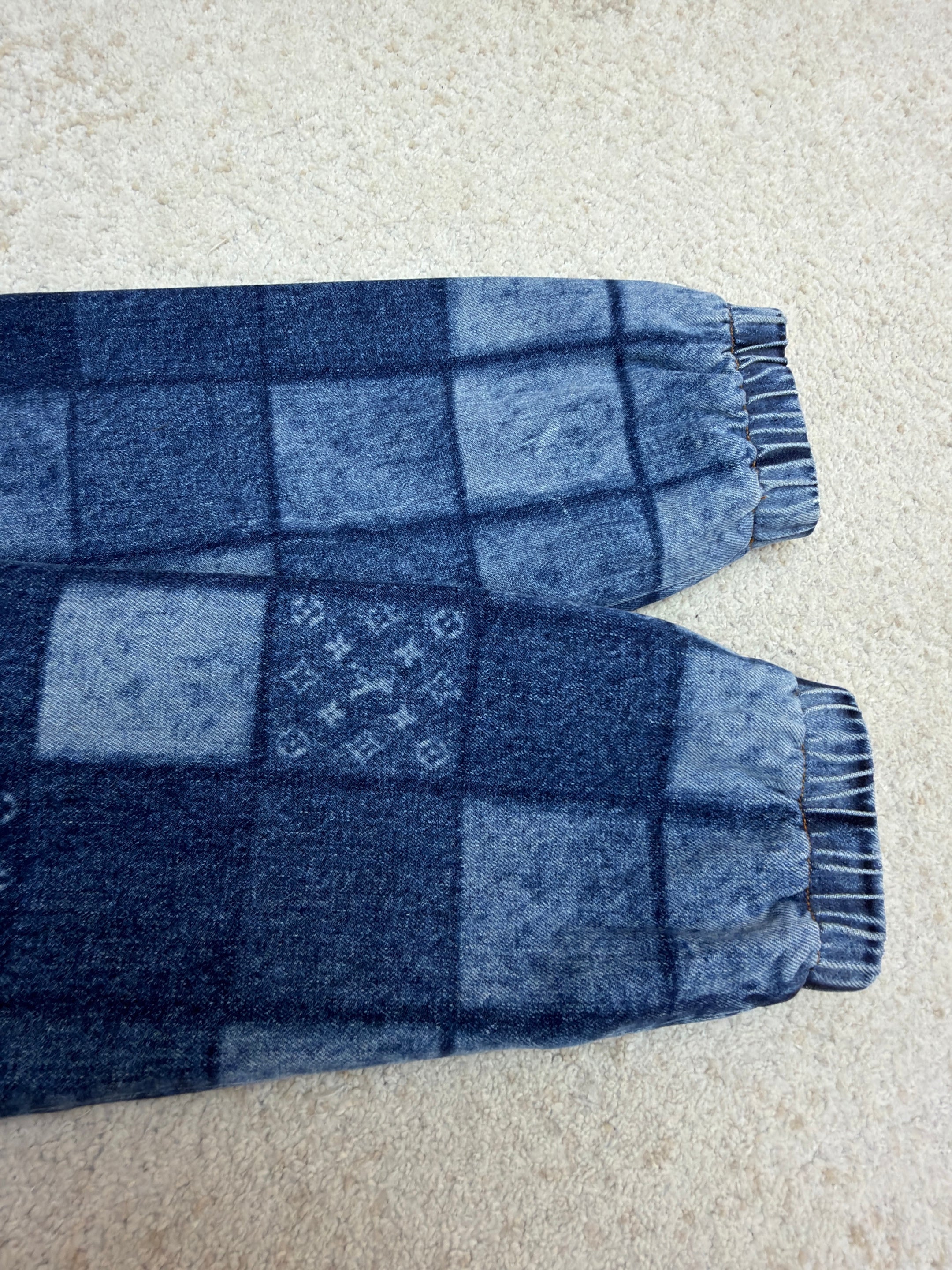 LV 1AK6J4 Lasered Signature Patchwork Denim Blouson